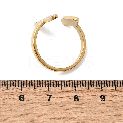 Wave Irregular 304 Stainless Steel Open Cuff Rings for Women RJEW-A091-19G-1