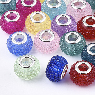 Resin Rhinestone European Beads RPDL-T002-03-1