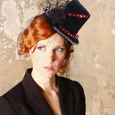 8Pcs 4 Colors Terry Fabric Mini Hat Fascinator Base AJEW-NB0005-99-1
