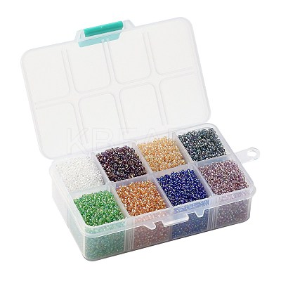 FGB 200G 8 Colors 12/0 Grade A Round Glass Seed Beads SEED-JP0010-01-2mm-1