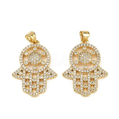 Brass Micro Pave Cubic Zirconia Pendants KK-S526-33G-1