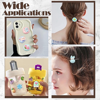 30Pcs 10 Styles Opaque Resin Decoden Cabochons CRES-YW0002-16-1