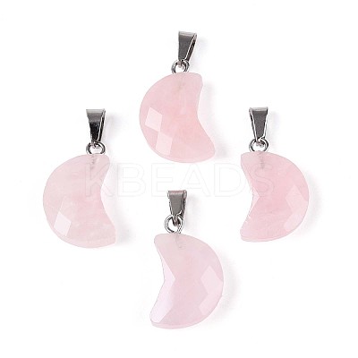Natural Rose Quartz Pendants G-N349-02I-P-1