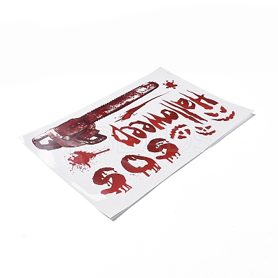 Halloween Theme PVC Static Stickers DIY-F133-08-1