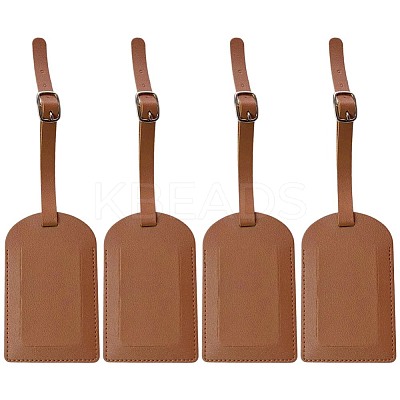 CutHollow 4Pcs PU Leather Luggage Tag OFST-CL0001-01A-02-1