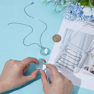 DIY Round Pendant Necklace Making Kits DIY-UN0007-66P-1