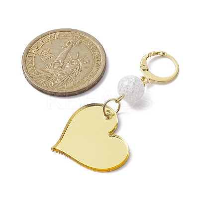 Acrylic Heart Pendant Decoration HJEW-JM01306-1
