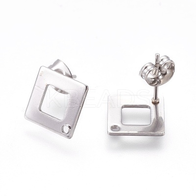 Tarnish Resistant 304 Stainless Steel Stud Earring Findings STAS-O119-13P-1