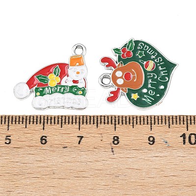 Christmas Alloy Enamel Pendants ENAM-G234-01B-1