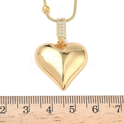 304 Stainless Steel Micro Pave Clear Cubic Zirconia Pendant Necklaces for Women NJEW-Z103-01G-04-1