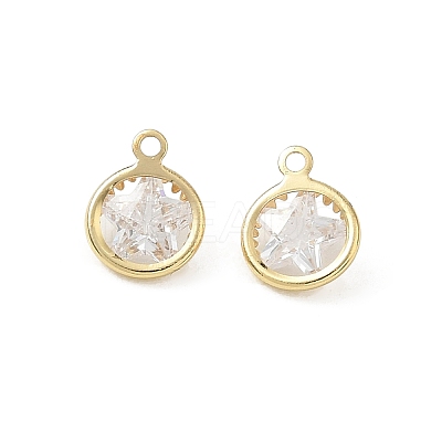 Brass Pave Clear Cubic Zirconia Charms CU-CBAD360-03G-01-1