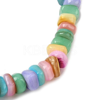 Dyed Natural Freshwater Shell Beads Stretch Bracelets for Men Women BJEW-JB12278-1
