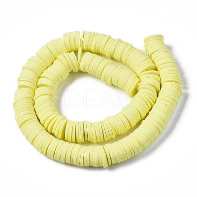 Flat Round Handmade Polymer Clay Beads CLAY-R067-12mm-23-1