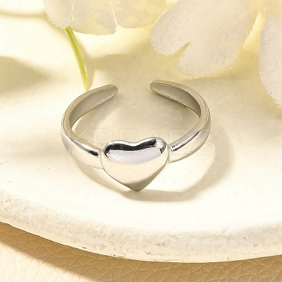 304 Stainless Steel Open Cuff Rings for Women RJEW-R010-04S-1