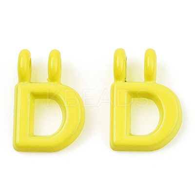 Rack Plating Spray Painted Alloy 2-Loop Link Pendants PALLOY-N176-01D-1
