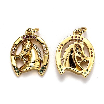 Brass Micro Pave Cubic Zirconia Pendants ZIRC-O039-01G-1