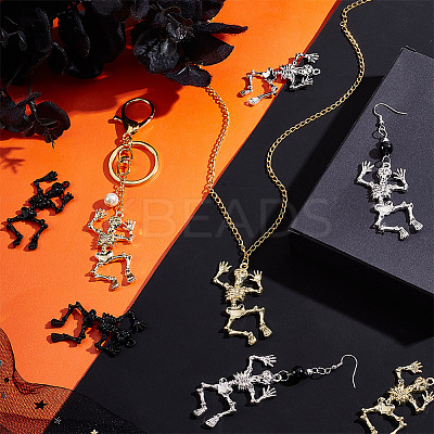 12Pcs 3 Colors Halloween Alloy Pendants FIND-OC0002-58-1