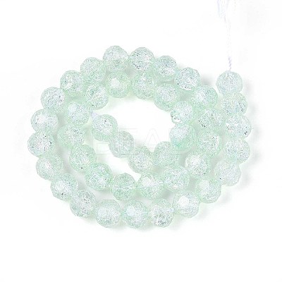 Transparent Crackle Glass Beads Strands GLAA-N053-8mm-06-1