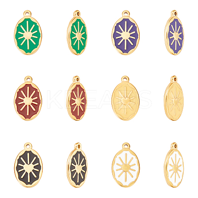 12Pcs 6 Colors Enamel Pendants FIND-UN0001-57-1