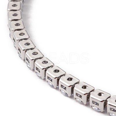 Classic Cubic Zirconia Tennis Necklace NJEW-G017-02A-P-1