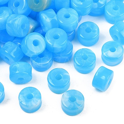 Two-Color Opaque Acrylic Imitation Gemstone Beads AC-CBA3EFE-02L-1