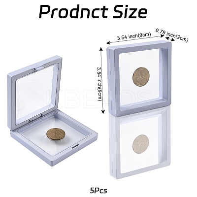 5Pcs Square Transparent PE Thin Film Suspension Jewelry Display Box CON-FS0001-19B-1