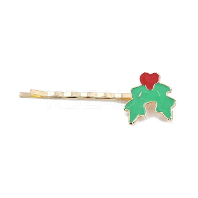 Christmas Theme Alloy Enamel Hair Bobby Pin AJEW-A056-04E-1