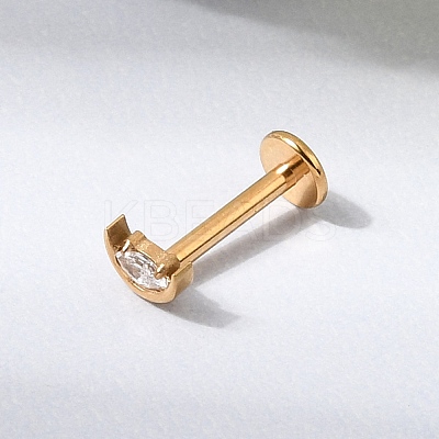 F136 Titanium Pave Clear Cubic Zirconia Moon Internally Threaded Labrets ME-CBA9828-01G-1