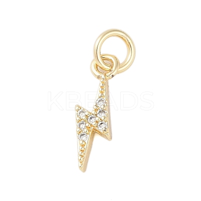 Rack Plating Brass Micro Pave Clear Cubic Zirconia Charms KK-Z060-14G-1