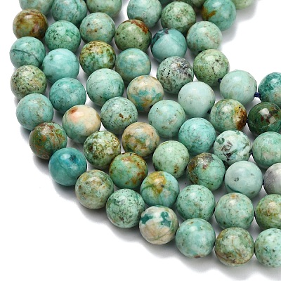 Natural Peruvian Turquoise(Jasper) Beads Strands G-L642-B08-8mm-1