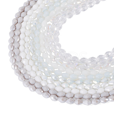 10Strands 10 Colors Transparent Glass Beads Strands EGLA-TA0013-24D-1