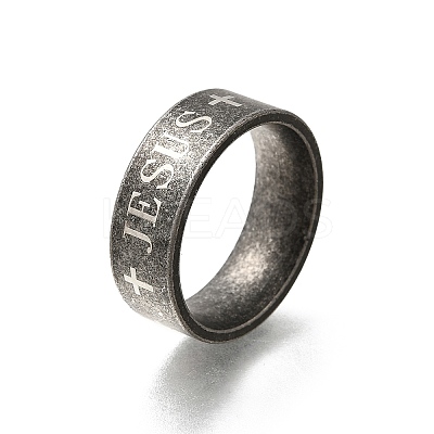 304 Stainless Steel Jesus Cross Finger Rings for Men LS-RJEW-B120-03P-1