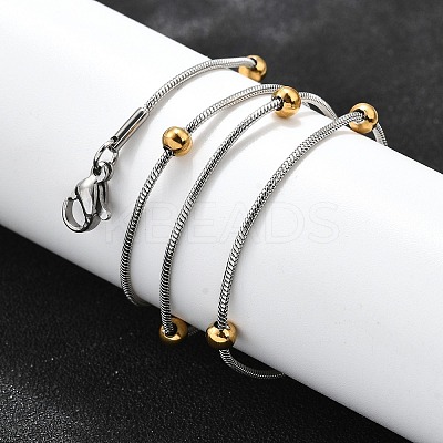 304 Stainless Steel Snake Chain Necklaces STAS-O099-39GP-1