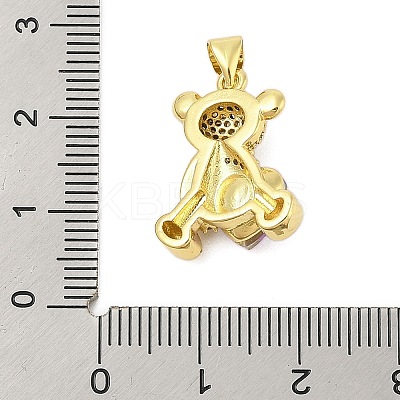 Rack Plating Brass Micro Pave Cubic Zirconia Pendants KK-Z074-66G-1