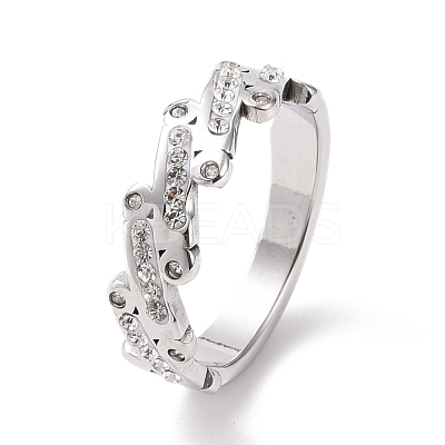 Crystal Rhinestone Oval Bar Finger Ring RJEW-D120-04B-P-1