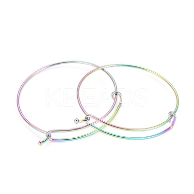 Adjustable Ion Plating(IP) 304 Stainless Steel Expandable Bangle Making BJEW-L604-09M-1