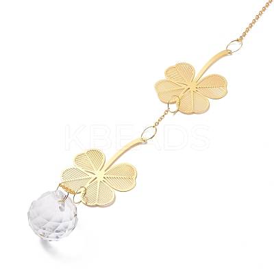 Faceted Glass Sun Catcher Pendant Decorations AJEW-A037-06G-1