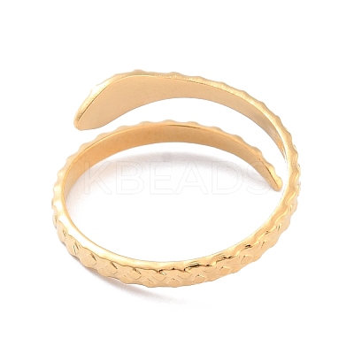 Ion Plating(IP) 304 Stainless Steel Snake Wrap Open Cuff Ring for Women RJEW-L103-27G-1