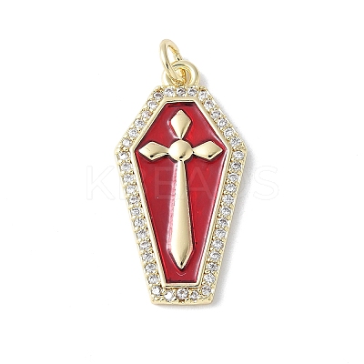 Brass Micro Pave Cubic Zirconia Pendants KK-F892-04G-01B-1