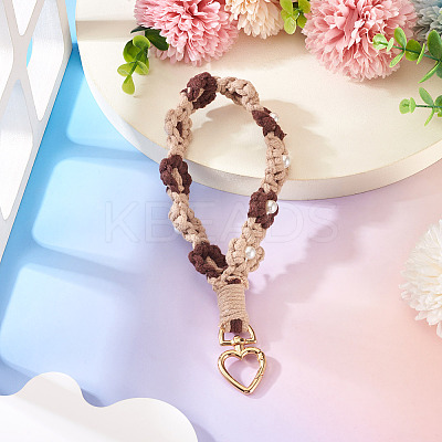 Cotton Braided Flower Pendant Decorations AJEW-TAC0030-032G-06-1