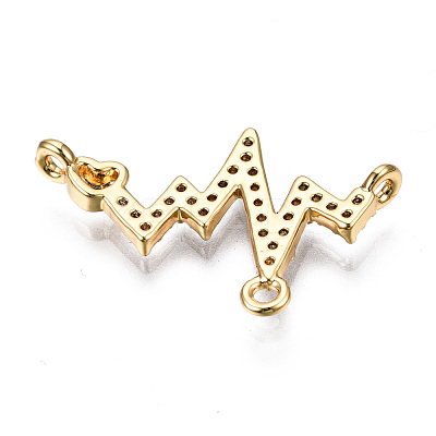Brass Micro Pave Clear Cubic Zirconia Chandelier Component Links KK-S359-150-RS-1
