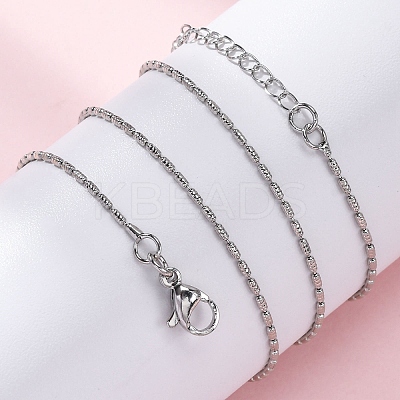 Brass Column Link Chain Necklaces for Women NJEW-D302-05P-1