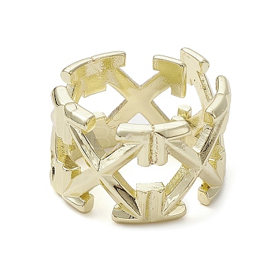 Rack Plating Brass Cuff Rings RJEW-K257-14G-1