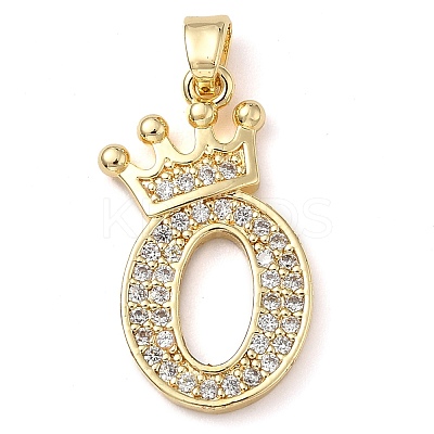Rack Plating Brass Micro Pave Cubic Zirconia Pendants KK-D535-01O-RS-1