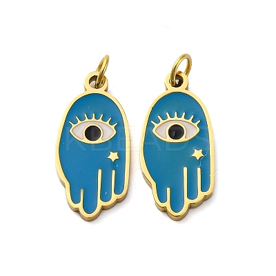 304 Stainless Steel Enamel Pendants STAS-E550-60G-1