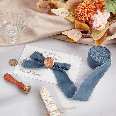 10 Yards Burlap Frayed Ribbon OCOR-WH0093-09A-1