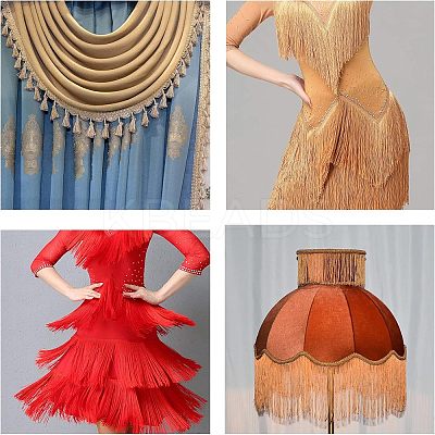 Polyester Latin Fringe Lace OCOR-WH0064-43A-1