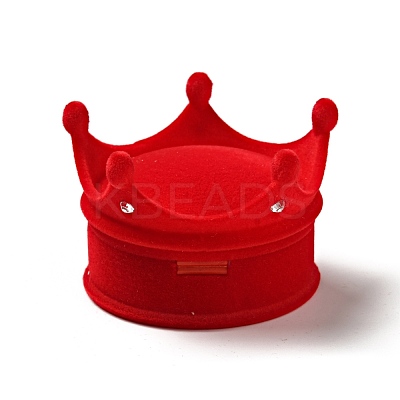 Flocking Plastic Crown Finger Ring Boxes CON-B008-01B-1