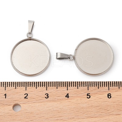 304 Stainless Steel Pendant Cabochon Settings STAS-I328-01G-P-1