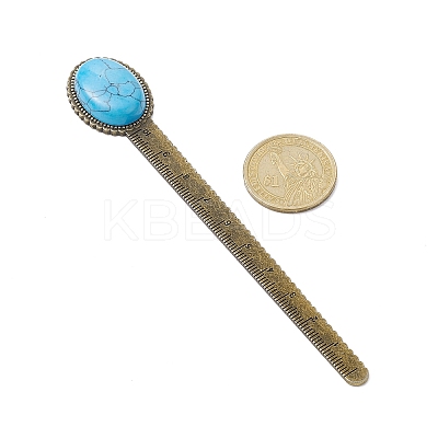 Tibetan Style Alloy Bookmark Rulers AJEW-JK00262-02-1